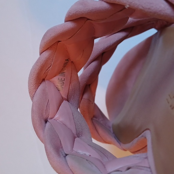 Rebecca Minkoff Imani Pink Braided Genuine Suede Platform Slide Sandals sz 7.5 - Picture 8 of 11